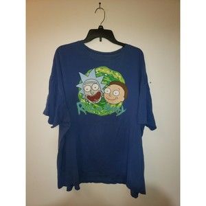 2018 Rick And Morty T-Shirt - Adult Swim - Ripple Junction - Blue, 2XL XXL